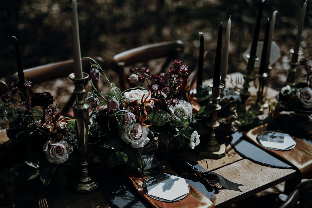 Gothic wedding centerpiece 